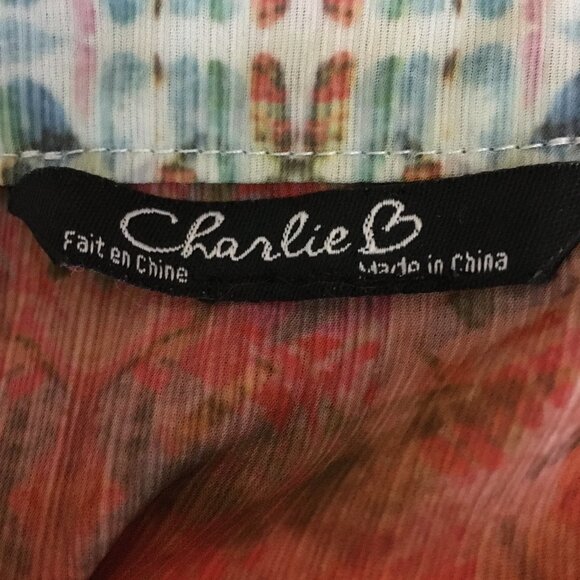 CHARLIE B Flowy Colourful Tribal Boho Tunic Popover Top - Picture 10 of 16